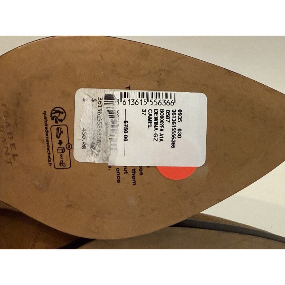 Isabel Marant Dewina Camel Suede Ankle Western Boots FR 37 US 6-7 NEW $750 - Picture 8 of 8